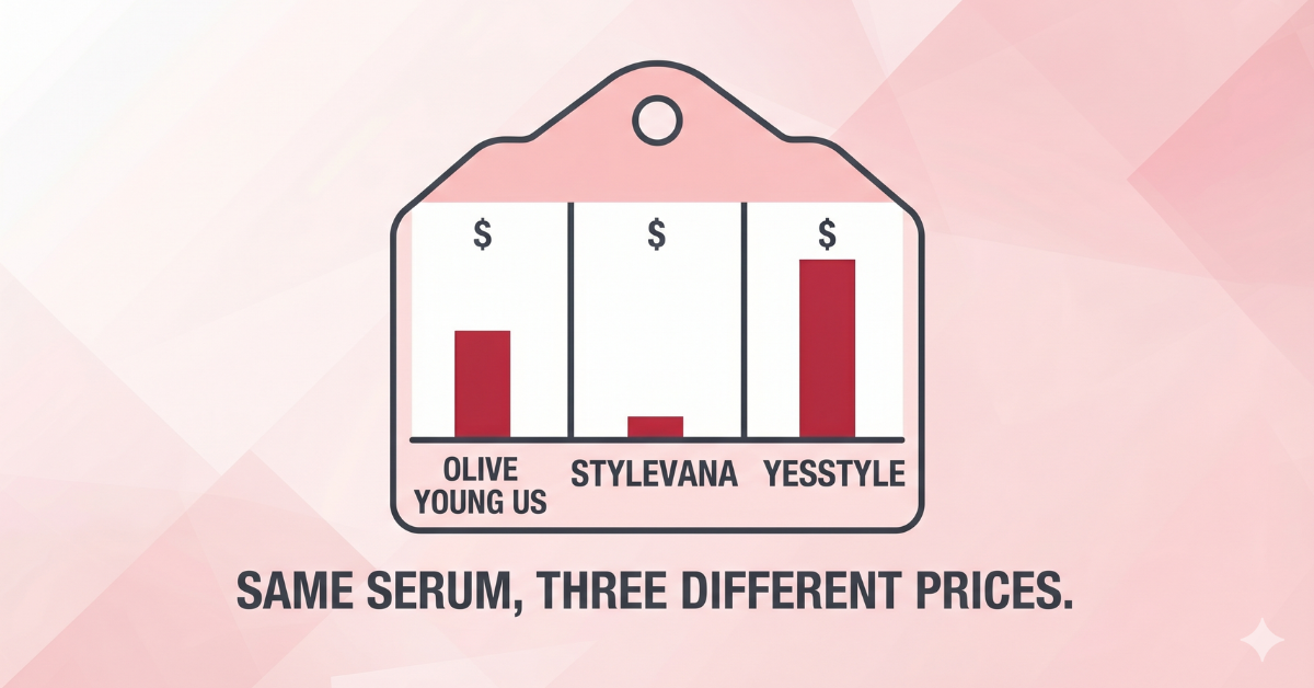 Price comparison across K-beauty retailers