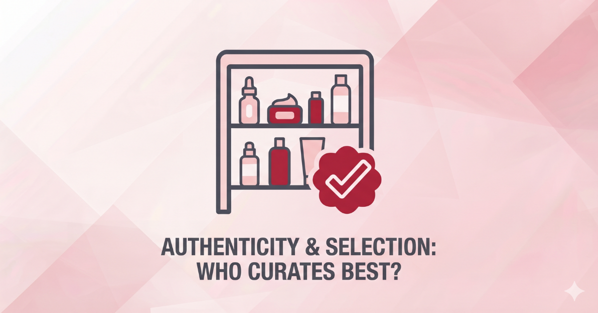 Selection and authenticity comparison for K-beauty retailers